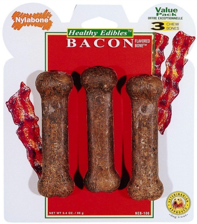 Picture of Nylabone Corp - bones - Healthy Edible- Bacon Regular-3 Pack - NEB106P