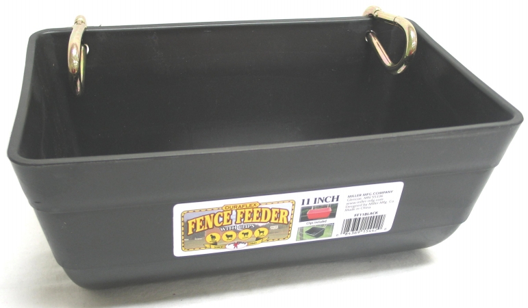 Picture of Miller Mfg Co Inc Fence Feeder with snaps- Black 11 Inch - FF11BLACK
