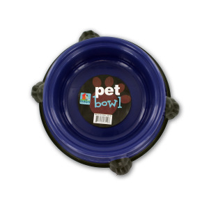 Picture of Bulk Buys Round pet bowl with paw base Case Of 24