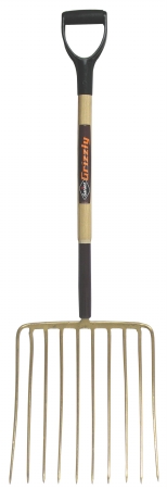 - Ensilage Fork 10 Tine D Handle- Gold 36 Inch - G1016DP