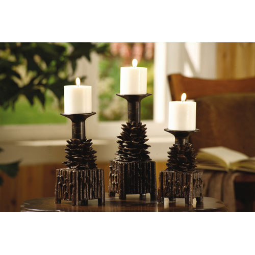 Picture of Crestview Collection CVCHD694 Pinola Candleholders - Set of Three