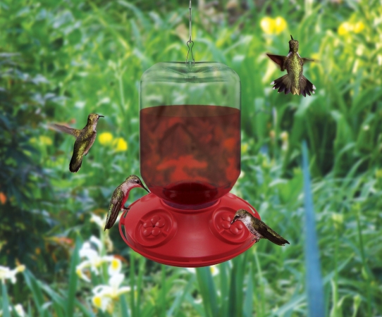 Picture of Songbird Essentials SE6026 Dr. JB Switchable 48 oz Feeder with Red Flowers