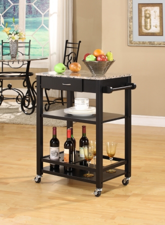 Kitchen Buffet Marble - Black Finish