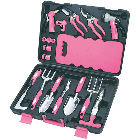 Apollo DT-3795P 18 Piece Garden Tool Set Pink