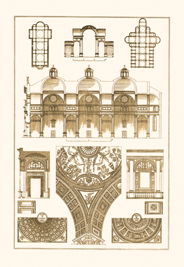 Buy Enlarge 0-587-09088-xC12X18 Cupola-Vaulting of the Renaissance- Canvas Size C12X18