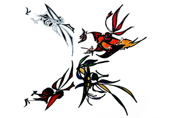 Buy Enlarge 0-587-21330-2C12X18 Bugs in Flight- Canvas Size C12X18