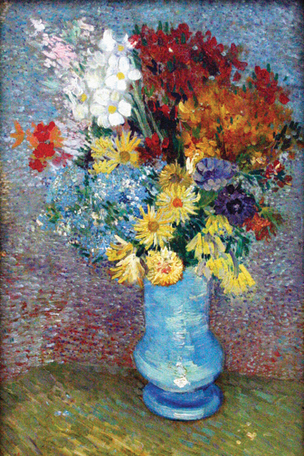 Flowers in a blue vase by Van Gogh- Canvas Size C12X18