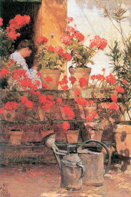 Buy Enlarge 0-587-26048-3C12X18 Red Geraniums - Canvas Size C12X18