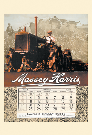 Buy Enlarge 0-587-15066-1C12X18 Massey Harris Calendar- Canvas Size C12X18 -  Buyenlarge