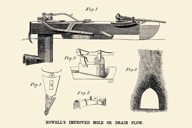 Buy Enlarge 0-587-22491-6C12X18 Howells Improved Mole or Drain Plow- Canvas Size C12X18