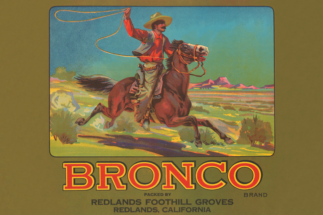 Buy Enlarge 0587246456C12X18 Bronco Brand Crate Label Canvas Size C12X18