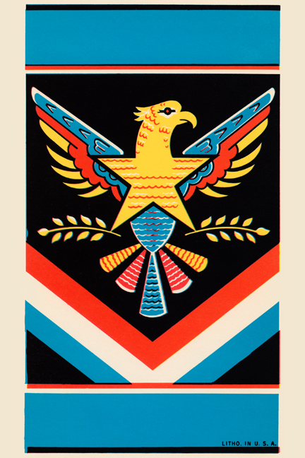Buy Enlarge 0-587-24785-1C12X18 Eagle Broom Label- Canvas Size C12X18