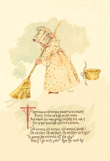 Buy Enlarge 0-587-04829-8C12X18 There Was an Old Woman Tossed Up in a Basket- Canvas Size C12X18