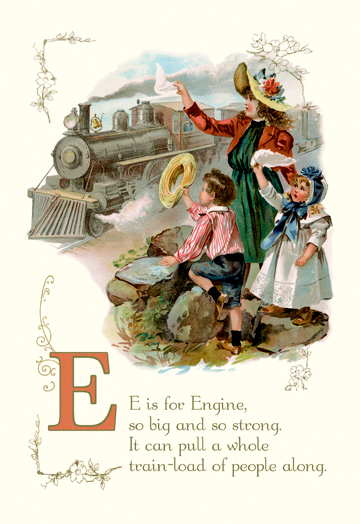 Buy Enlarge 0-587-10953-xC12X18 E is for Engine- Canvas Size C12X18
