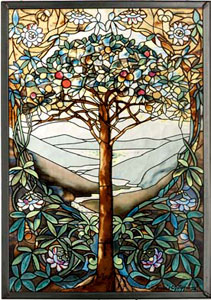 Picture of Glassmasters GM1010 9 +&quot; x 13 +&quot; Tiffany Tree of Life Suncatcher