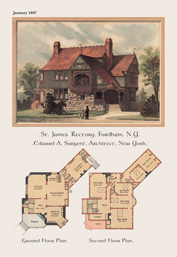 Picture of Buy Enlarge 0-587-02800-9P12x18 St. James Rectory  Fordham  New York- Paper Size P12x18