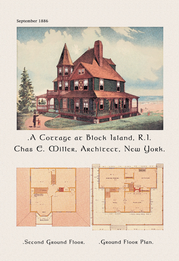 Picture of Buy Enlarge 0-587-02803-3P12x18 Cottage at Block Island  Rhode Island- Paper Size P12x18