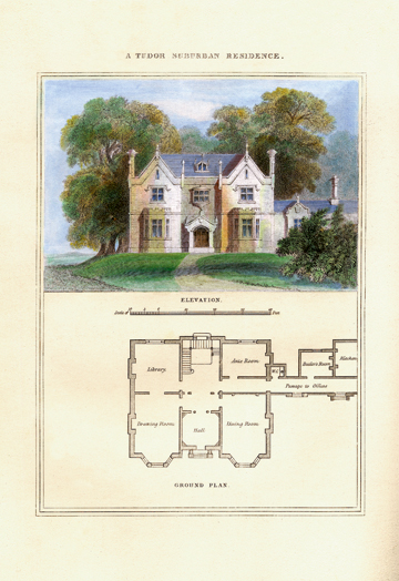 Picture of Buy Enlarge 0-587-04116-1P12x18 Tudor Suburban Residence no.1- Paper Size P12x18