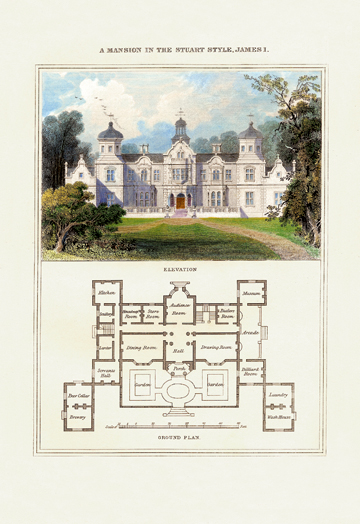 Picture of Buy Enlarge 0-587-04119-6P20x30 Mansion in the Stuart Style  James I- Paper Size P20x30