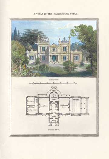 Picture of Buy Enlarge 0-587-04121-8P12x18 Villa in the Florentine Style no.1- Paper Size P12x18