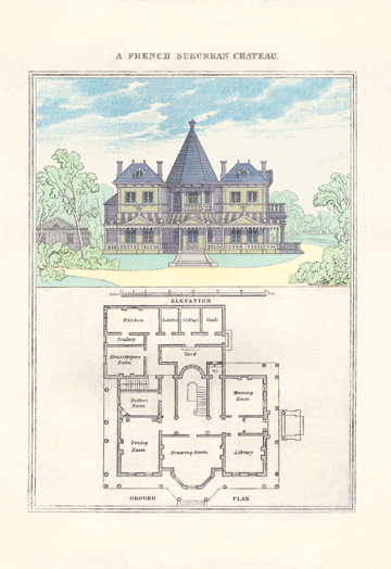 Picture of Buy Enlarge 0-587-04127-7P12x18 French Suburban Chateau- Paper Size P12x18