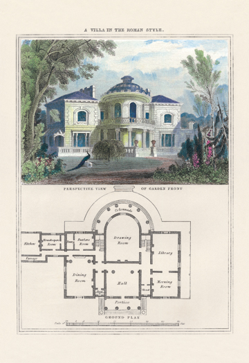 Picture of Buy Enlarge 0-587-04131-5P12x18 Villa in the Roman Style no.1- Paper Size P12x18