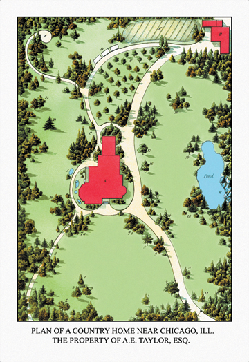 Picture of Buy Enlarge 0-587-08727-7P12x18 Plan of a Country Home Near Chicago  ILL.- Paper Size P12x18