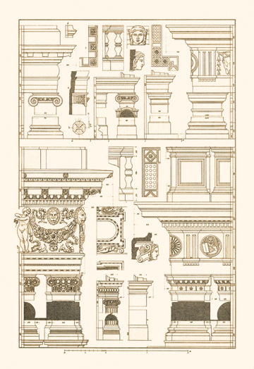 Picture of Buy Enlarge 0-587-09540-7P12x18 Details of Basilica at Vicenza and Library at Venice- Paper Size P12x18