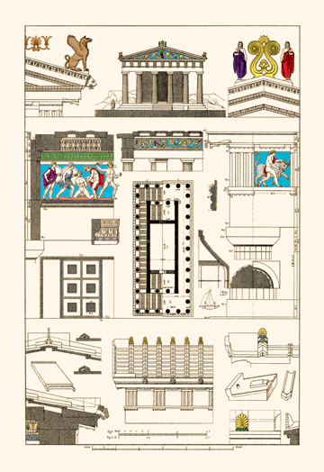 Picture of Buy Enlarge 0-587-09553-9P12x18 Temple of Athene and Theseus  Polychrome- Paper Size P12x18