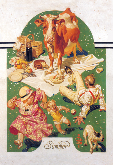 Picture of Buy Enlarge 0-587-01148-3P12x18 Breaking Up A Picnic- Paper Size P12x18