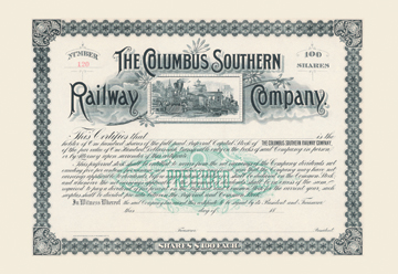 Picture of Buy Enlarge 0-587-00322-7P20x30 Columbus Southern Railway Company- Paper Size P20x30