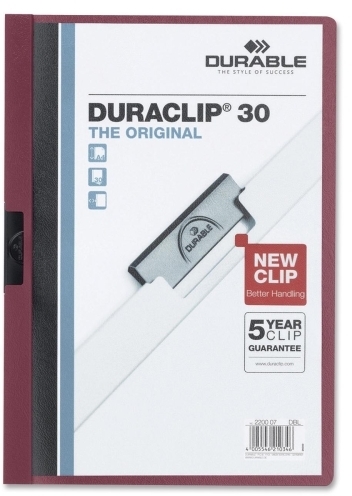 Picture of Durable Office Products Corp. Durable Office Products Corp. DuraClip Report Cover- 30 Sheet Capacity- 11 in.x8-.5 in.- Maroon