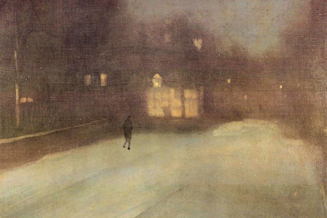 Buy Enlarge Nocturne in gray and gold snow in Chelsea - Paper Size P12x18