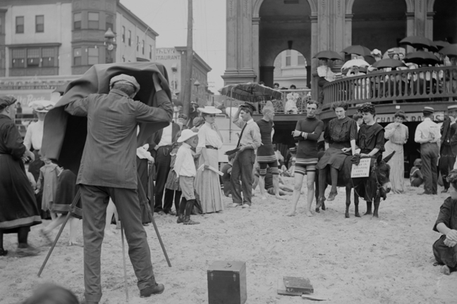 Buy Enlarge 0-587-46166-LP20x30 Photographer taking picture of group with donkey at crowded beach  Atlantic City  N.J.- Paper Size P20x30 -  Buyenlarge