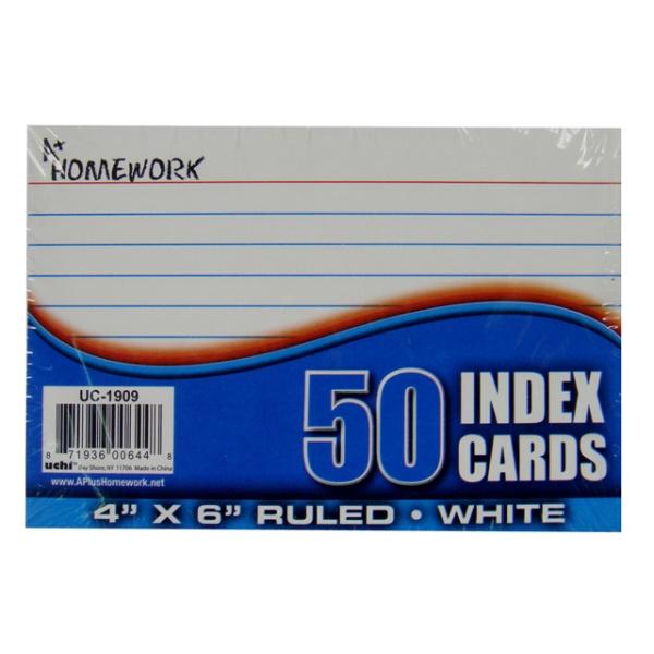 Picture of DDI 696735 Index Cards White Ruled - 50 Count - 4&quot; x 6&quot; Case of 48