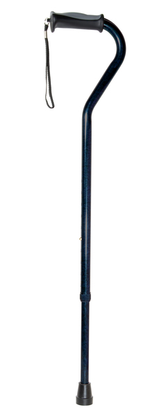 Picture of WMU 477955 Aluminum Adjust Height Offset Handle Cane with Wrist Strap
