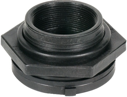 Picture of AquascapePRO 29104 Black Poly Bulk Head Fitting 3 in.