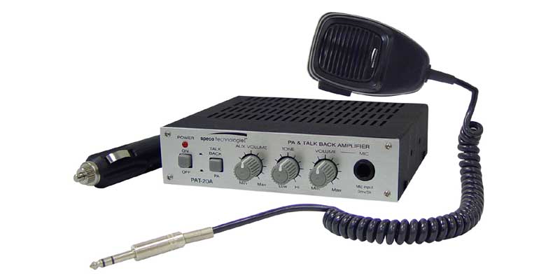 Picture of Speco PAT20 20Watts 12V Mobile PA Amplifier with Midland 70-2301 Microphone
