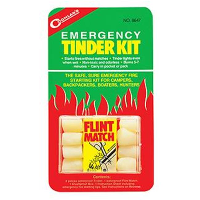 Coghlans 8647 Tinder Kit with One Waterproof Flint Match