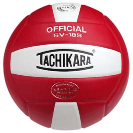Picture of Tachikara USA SV18S.SCW Tachikara SV18S Composite Leather Volleyball - Red and White