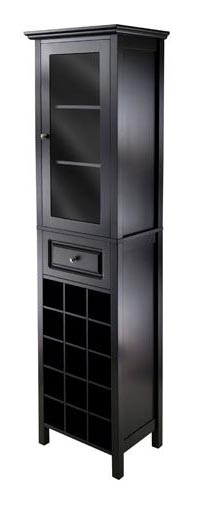 Picture of Winsome Trading 20667 Burgundy Wine Cabinet 15-Bottle  Glass Door