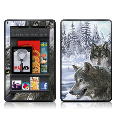 Picture of DecalGirl AKF-SNWWLVS DecalGirl Kindle Fire Skin - Snow Wolves