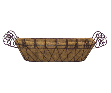 11 In. X 31 In. Metal Small French Window Box With Coco Liner