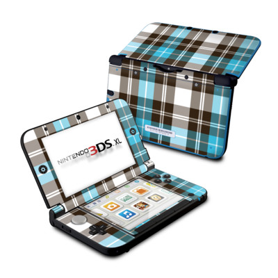 DecalGirl N3DX-PLAID-TUR DecalGirl Nintendo 3DS XL Skin - Turquoise Plaid -  Decal Girl