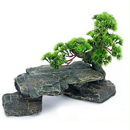 Penn Plax Large Bonsai Tree on Rocks RR992