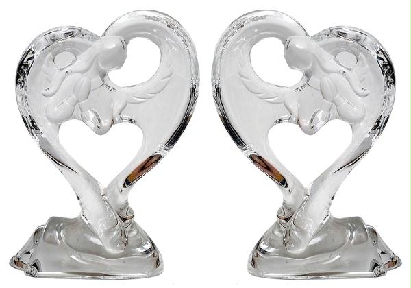 Picture of IWGAC 0182-38779-2 Roman Acrylic Angel in Heart Set of Two