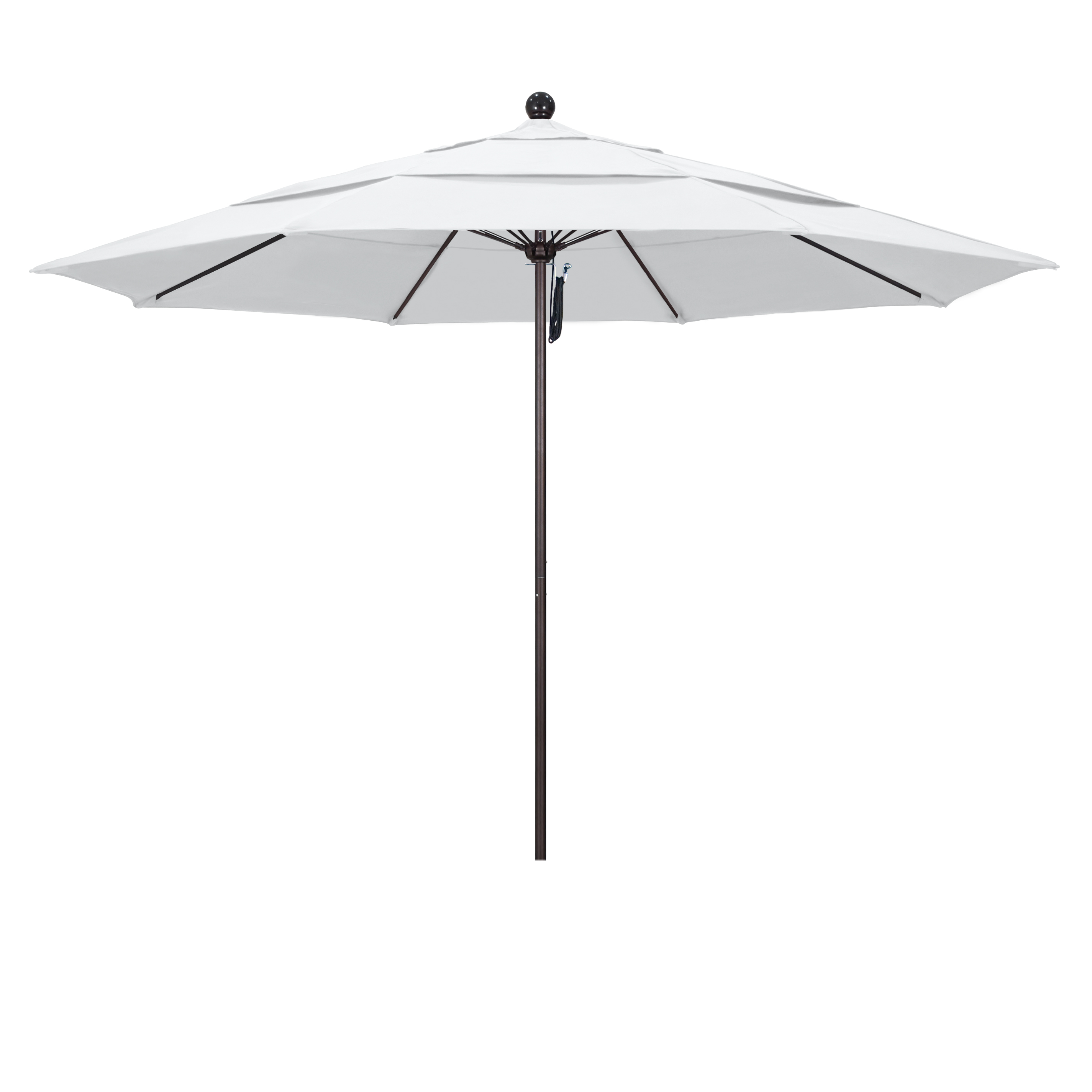 Picture of California Umbrella ALTO118117-F04-DWV 11 ft. Fiberglass Market Umbrella PO DVent Bronze-Olefin-White