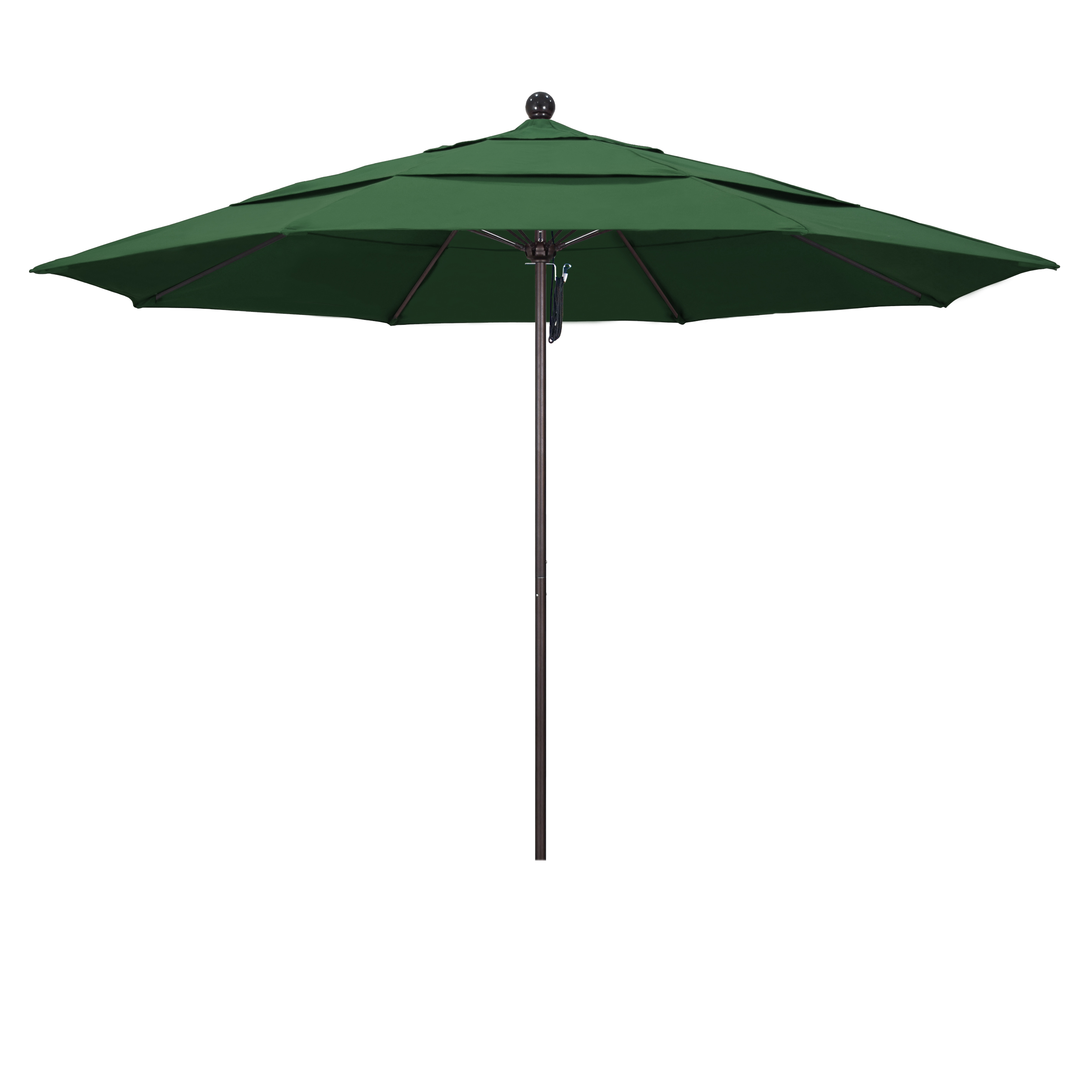 Picture of California Umbrella ALTO118117-F08-DWV 11 ft. Fiberglass Market Umbrella PO DVent Bronze-Olefin-Hunter Green
