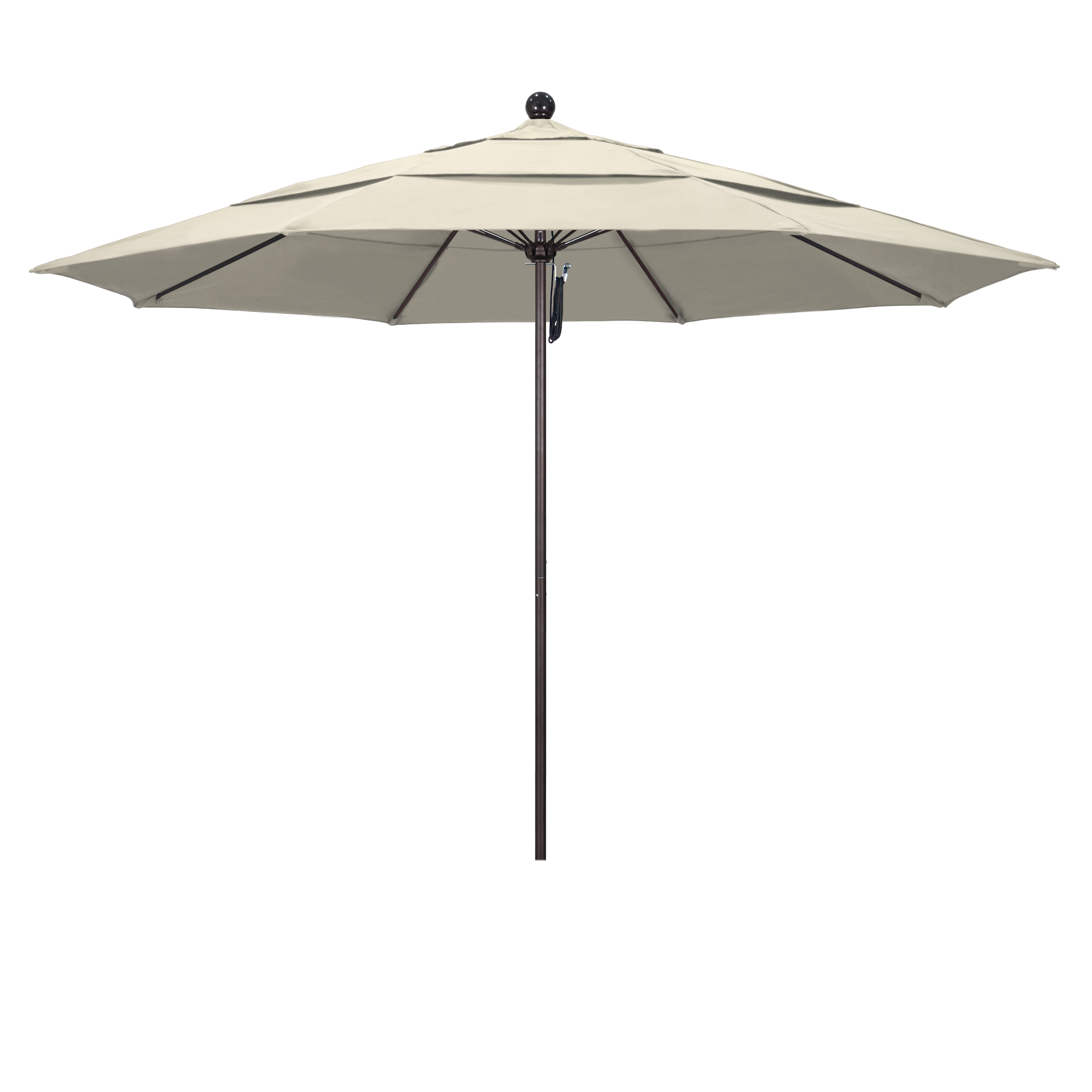 Picture of California Umbrella ALTO118117-F22-DWV 11 ft. Fiberglass Market Umbrella PO DVent Bronze-Olefin-Antique Beige