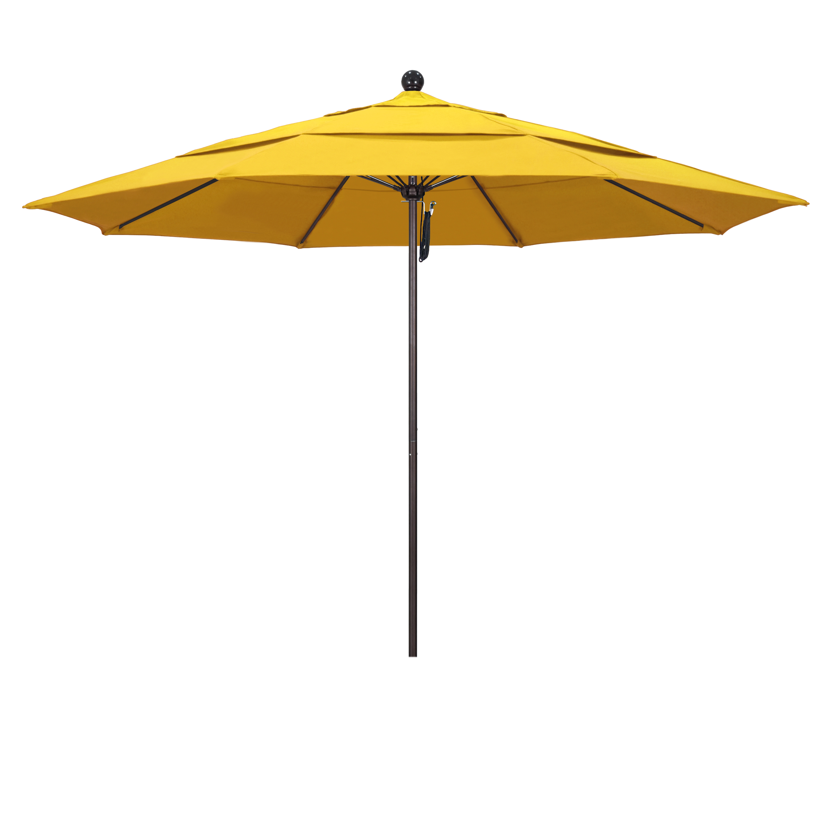 Picture of California Umbrella ALTO118117-F25-DWV 11 ft. Fiberglass Market Umbrella PO DVent Bronze-Olefin-Lemon